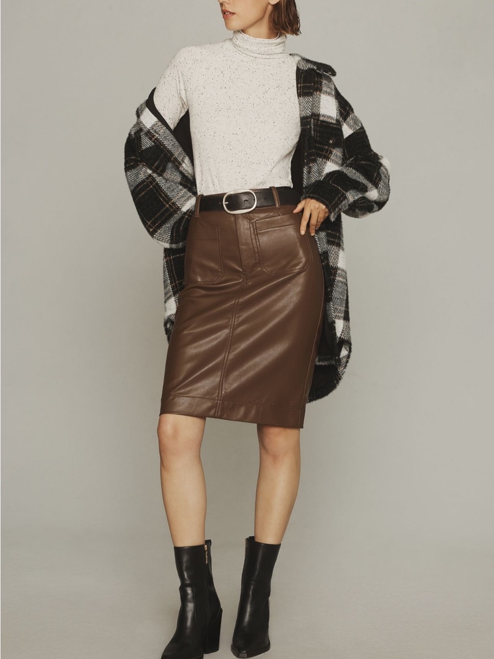 Maeve Colette Faux-Leather Skirt